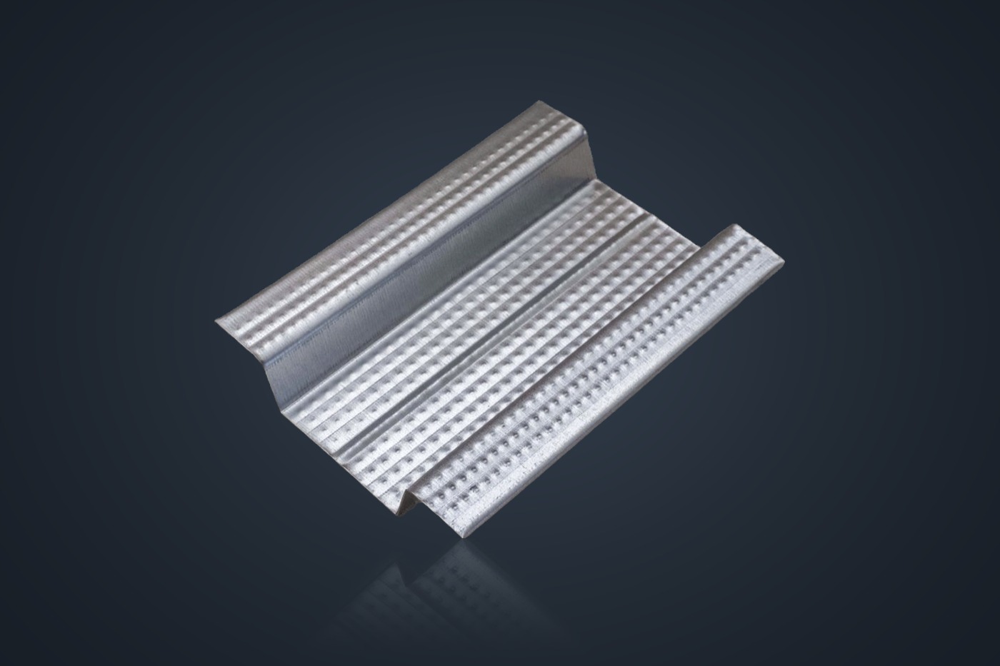Omega — view 1 of 2, galvanised steel profile on a plain background.