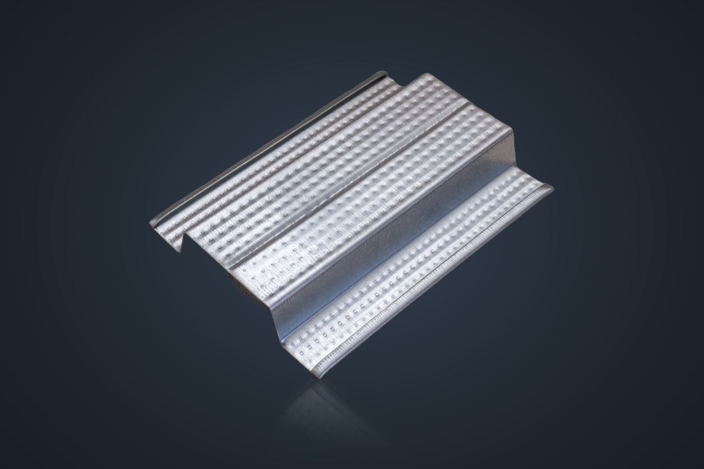 Omega — view 2 of 2, galvanised steel profile on a plain background.